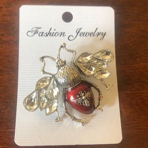 Rhinestone honeybee brooch new with tags